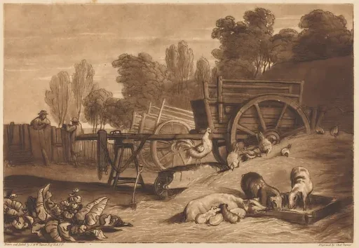 The Farm-yard with the Cock — J. M. W. Turner