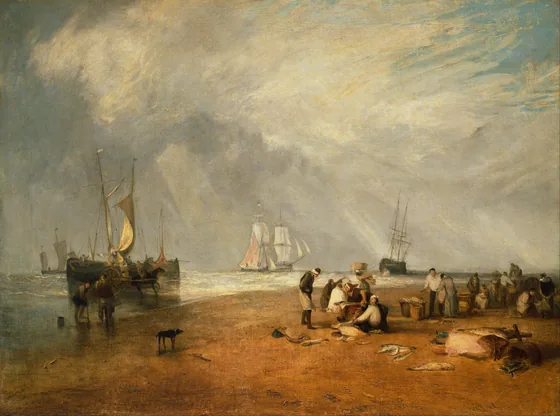 The Fish Market at Hastings Beach — J. M. W. Turner