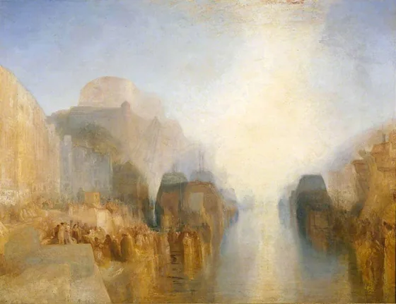 The Harbour of Brest: The Quayside and Château — J. M. W. Turner