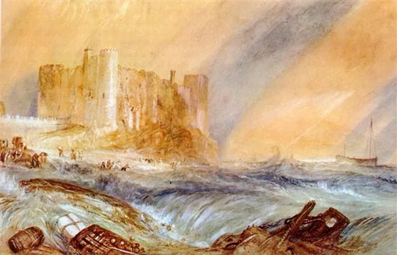 the welsh Laugharne Castle during a storm — J. M. W. Turner