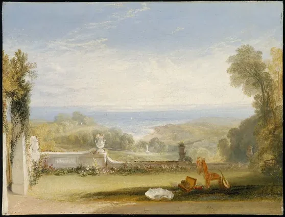 View from the Terrace of a Villa at Niton, Isle of Wight, from Sketches by a Lady — J. M. W. Turner