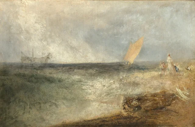 Vista ao largo de Margate, ao entardecer