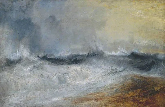 Waves Breaking against the Wind — J. M. W. Turner