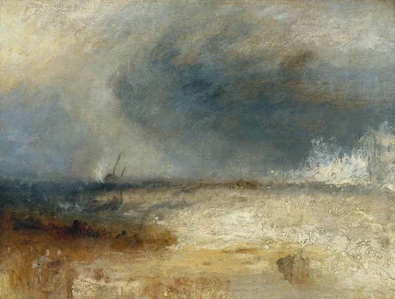 Waves Breaking on a Shore — J. M. W. Turner