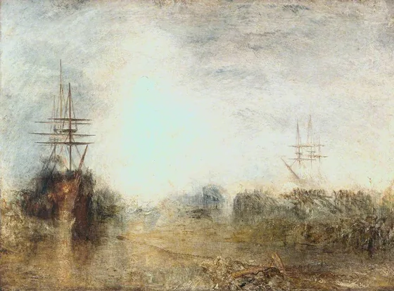 Whalers (Boiling Blubber) Entangled in Flaw Ice, Endeavouring to Extricate Themselves — J. M. W. Turner