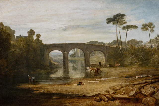 El puente y la abadía de Whalley, Lancashire: tintoreros lavando y secando telas, J. M. W. Turner