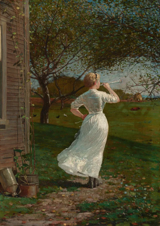 The Dinner Horn (Blowing the Horn at Seaside), Winslow Homer