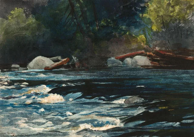 The Rapids, Hudson River, Adirondacks, Winslow Homer