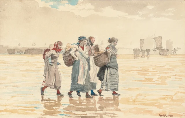 Four Fishwives on the Beach