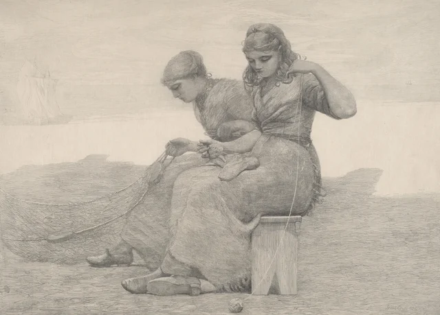 Remendando redes, Winslow Homer