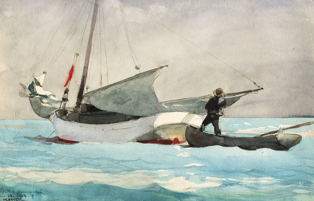 Stowing Sail, Winslow Homer