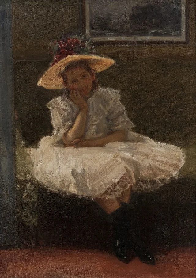 Niña con sombrero, Władysław Podkowiński