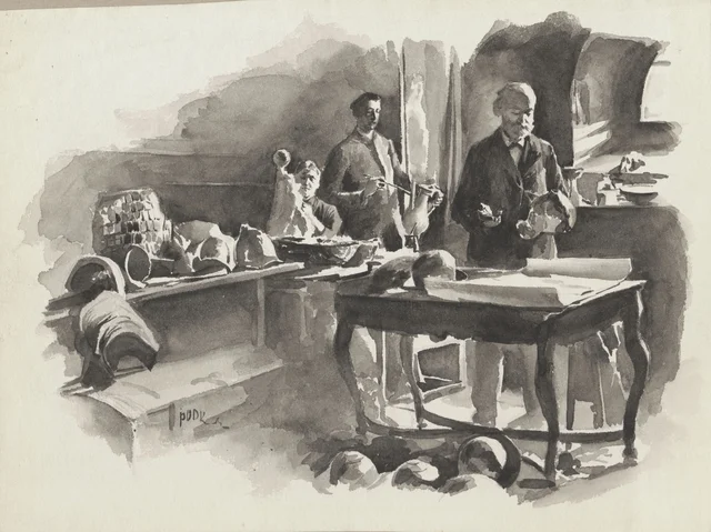 El taller de modelado del Gran Teatro de Varsovia, Władysław Podkowiński
