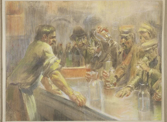 No bar, em Paris, Władysław Podkowiński