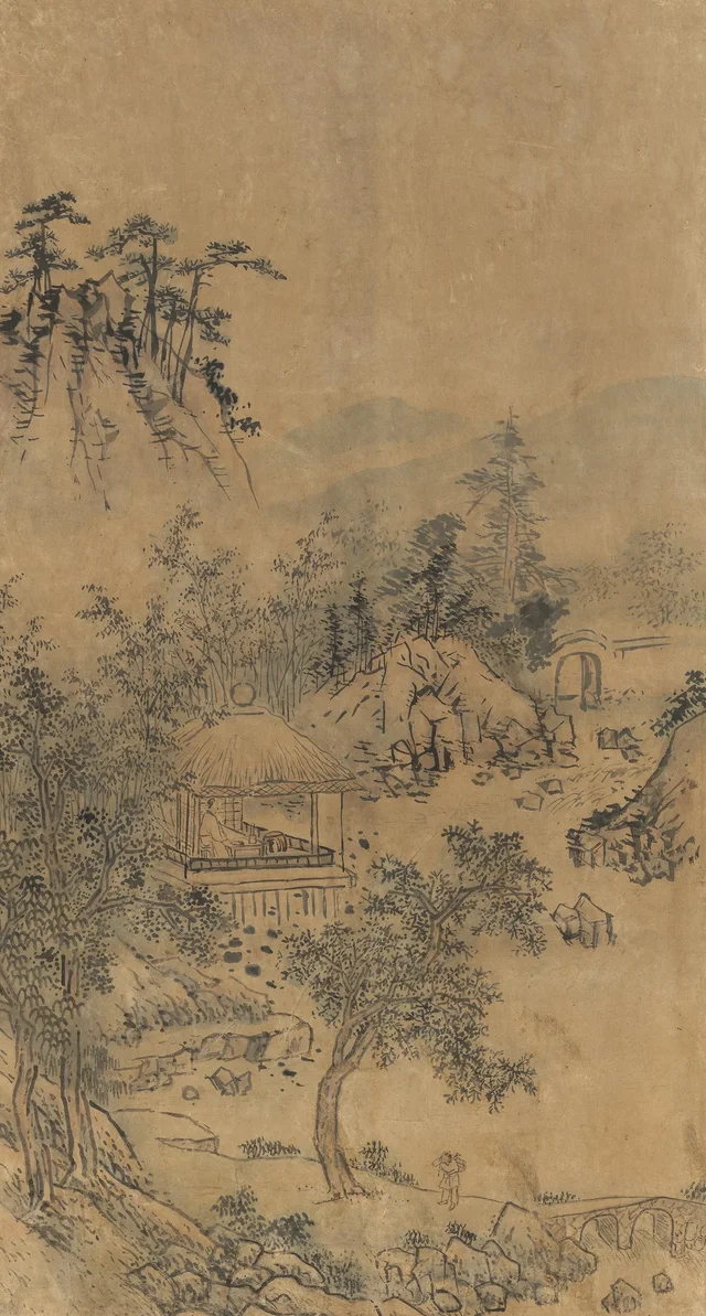 Folding screen of landscapes, image 6, Yi In-mun