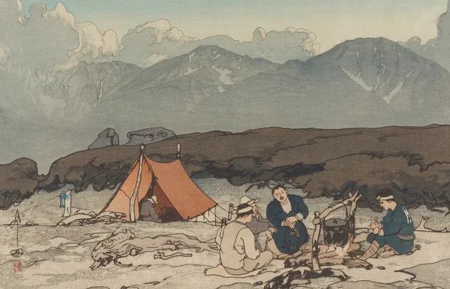 Vivac: Kitadake y Ainodake, de la serie Los Alpes japoneses del Sur, Yoshida Hiroshi