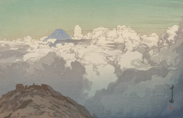 Desde la cumbre del Komagatake, de la serie Los Alpes japoneses del Sur