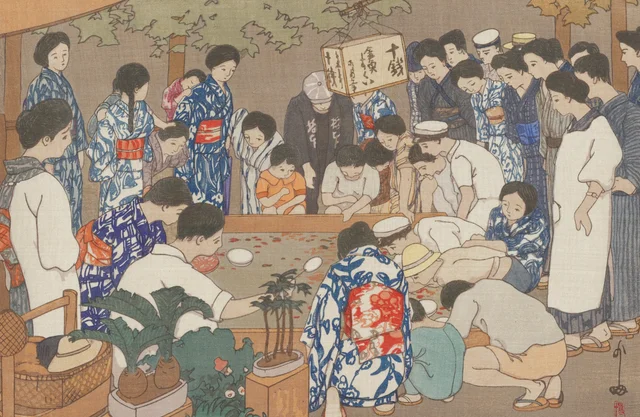 東京拾二題 金魚すくい, 吉田博