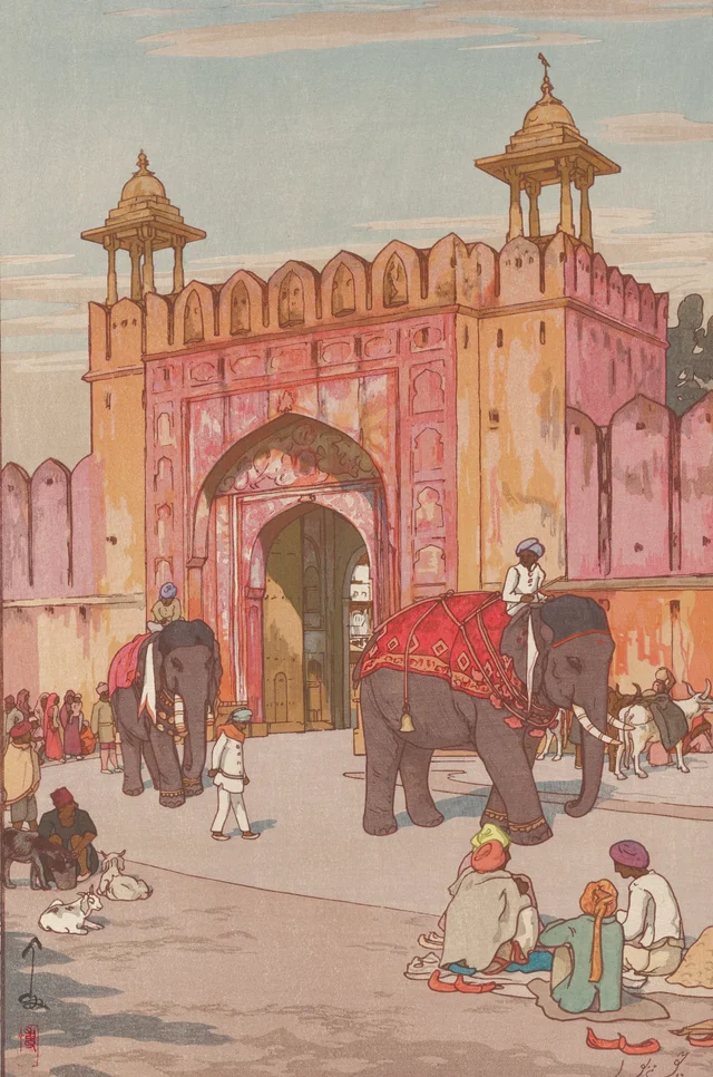 La puerta de Ajmer en Jaipur, de la serie India y Sudeste Asiático