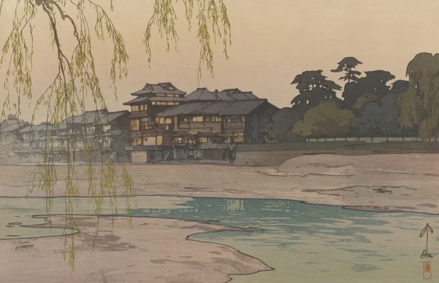 El río Kamo, de la serie Región del Kansai, Yoshida Hiroshi
