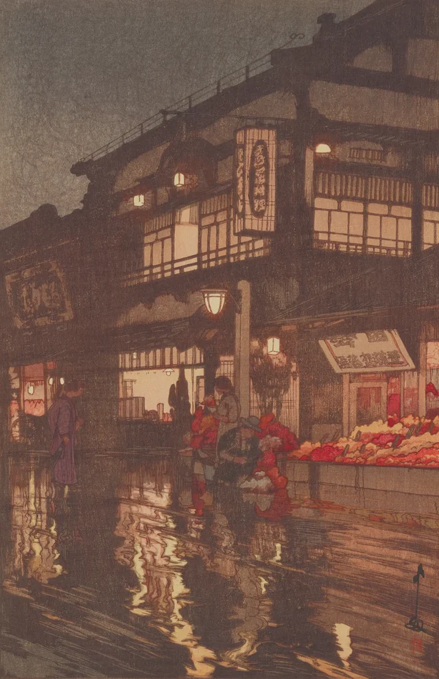 Kagurazaka Street after a Night Rain, Yoshida Hiroshi