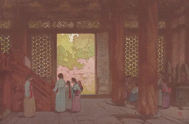 Le palais de Changgyeong, de la série Corée et Mandchourie, Yoshida Hiroshi