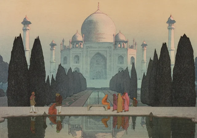 The Taj Mahal in Morning Mist, No.5, Yoshida Hiroshi
