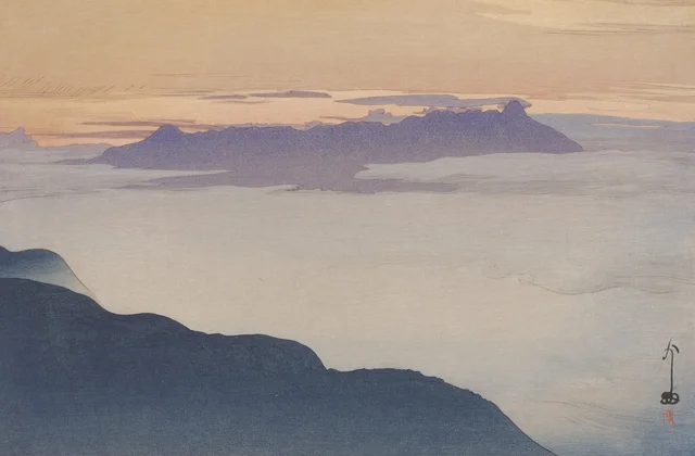 El Yatsugatake después de la lluvia (visto desde Ishimuro, Komagatake), de la serie Los Alpes japoneses del Sur