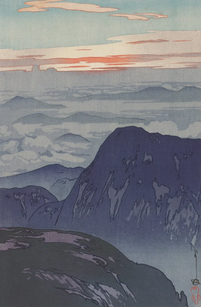 Amanecer sobre el Eboshidake, de la serie Doce temas de los Alpes japoneses