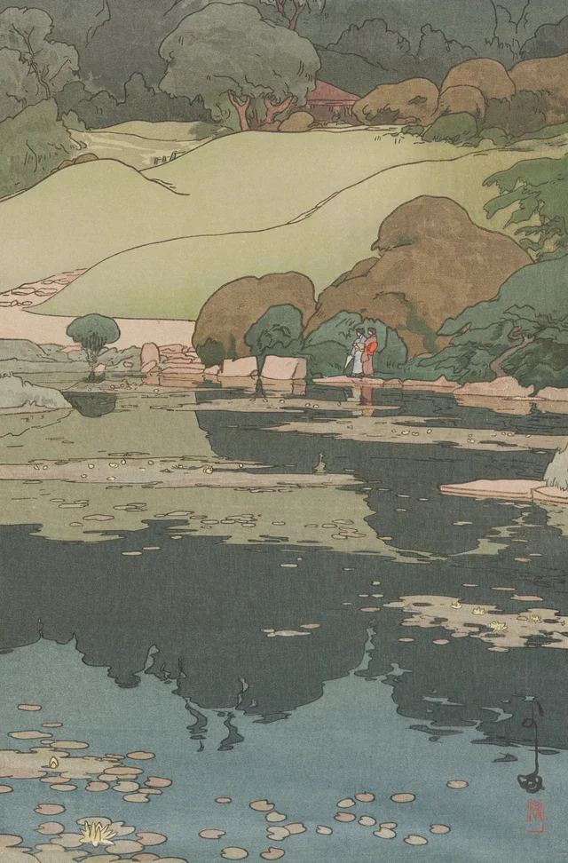 Nenúfares en el jardín botánico, de la serie Doce escenas de Tokio