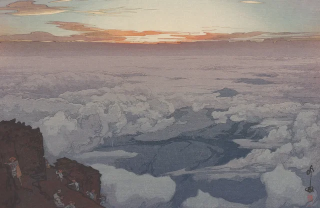 Rito del amanecer, de la serie Diez vistas del monte Fuji